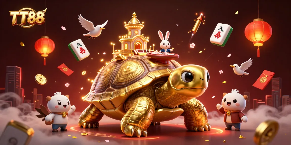 Experience exciting gaming with TT88's vibrant casino scene featuring lucky elements and animated characters.