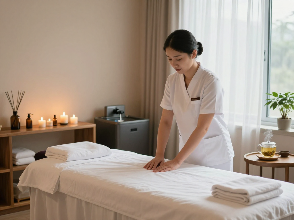 Experience soothing 영등포출장마사지 in a tranquil therapy room with calming elements.