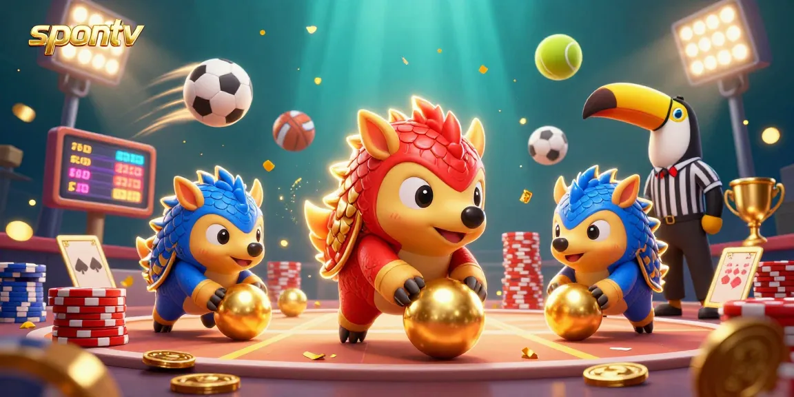 Enjoy live sports streaming on spontv, featuring dynamic pangolins and vibrant betting elements.