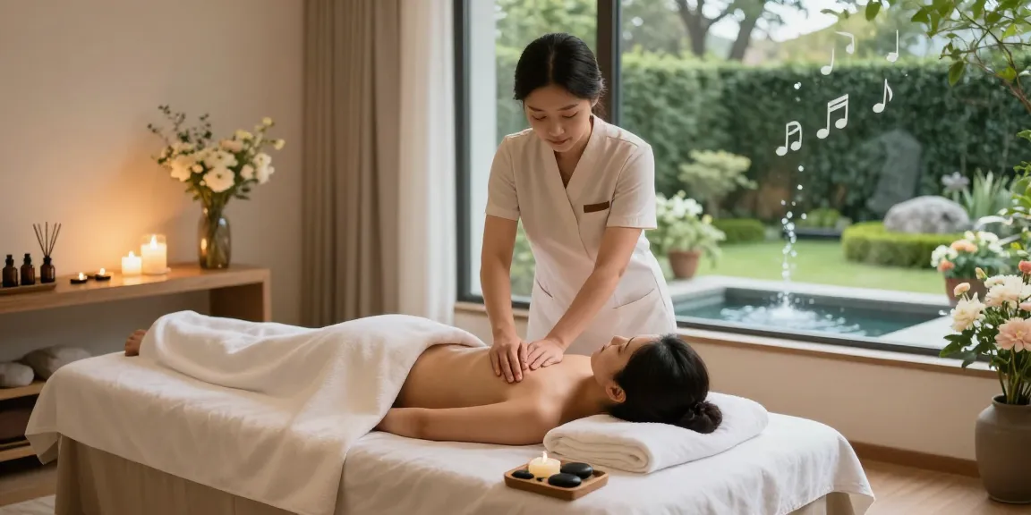 Indulge in 강남여성전용마사지 therapy with serene spa atmosphere, soothing lights, and calming decor.