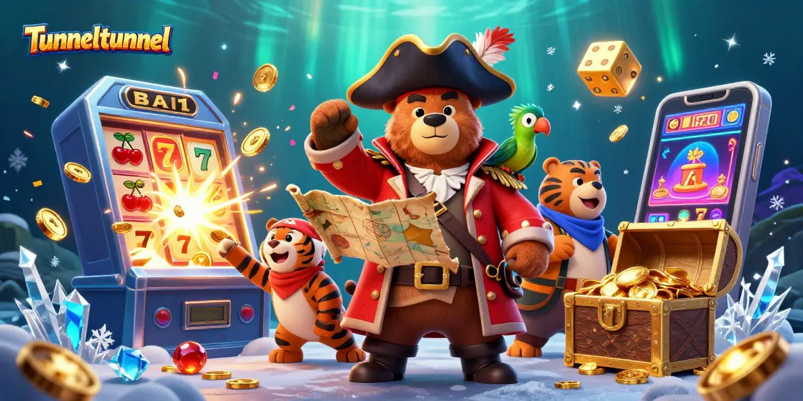 Tunneltunnel showcases a vibrant 3D pirate captain bear winning at slots amidst explosive jackpot action.