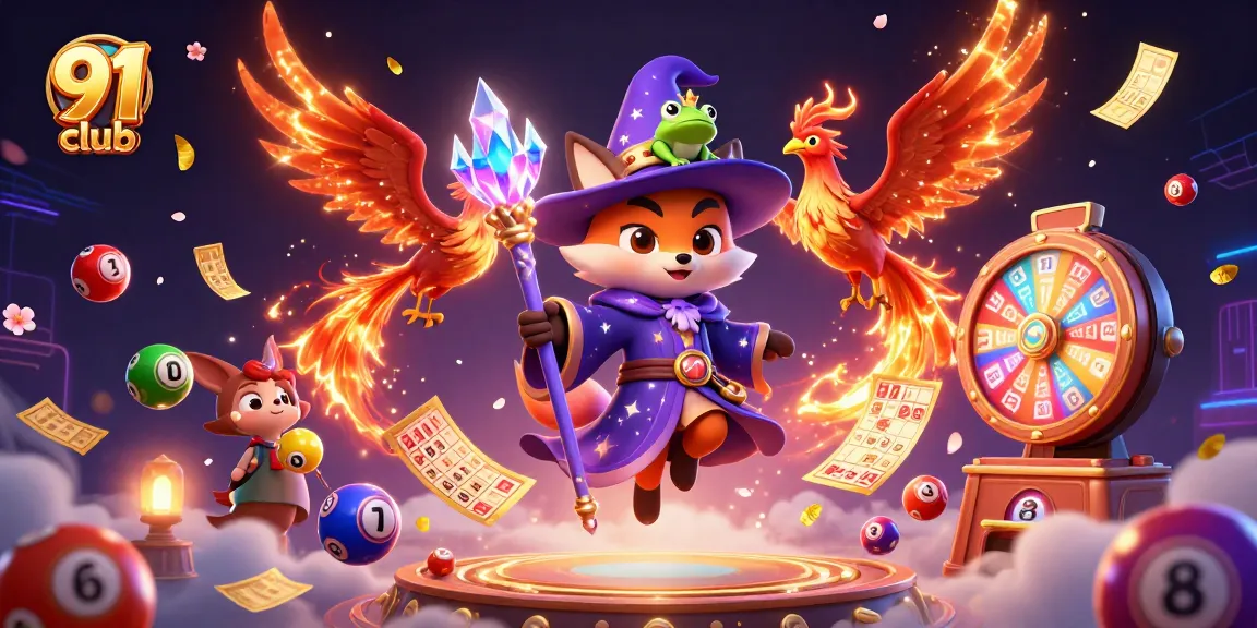 Engage with 91 club and win big in this vibrant casino scene filled with exciting gaming elements.