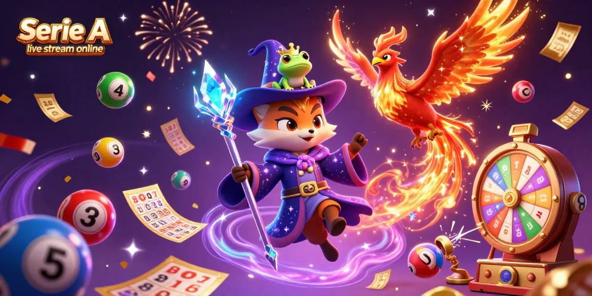 Experience Serie A live stream online with vibrant digital illustration featuring fantasy elements and gaming excitement.