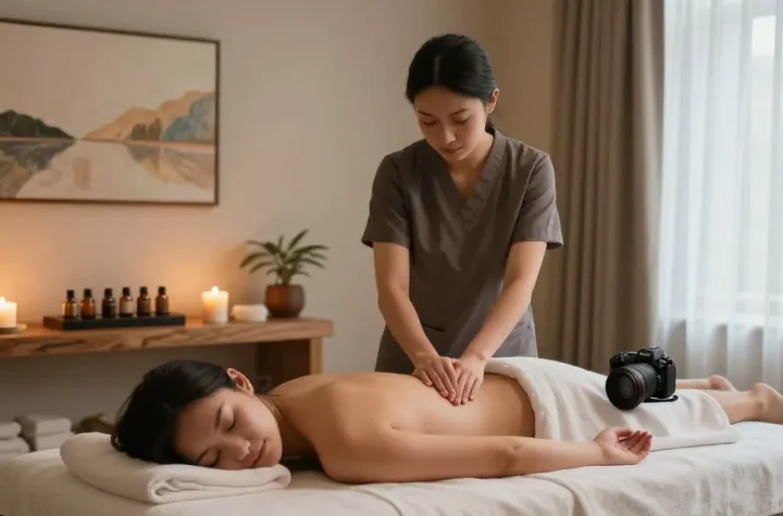동탄마사지 중에도 편안한 스파 환경을 느낄 수 있는 테라피 장면